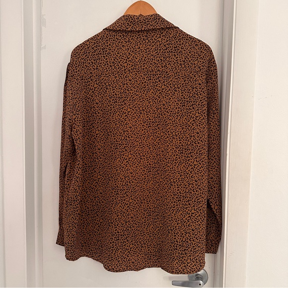 12th Tribe leopard print collared button down long sleeve shirt - Picture 5 of 5